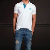 Camiseta Polo Hollister - Tamanho G - Branca